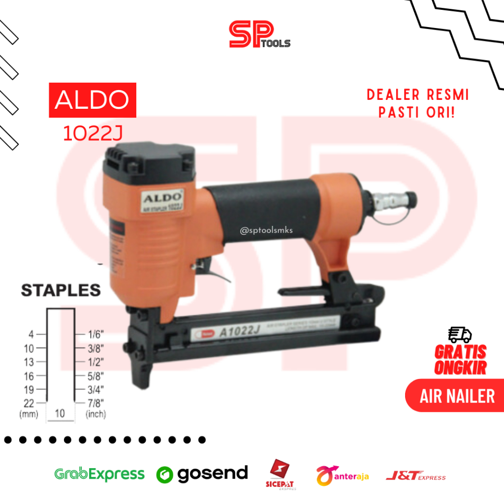 AIR NAILER / ALAT STAPLER STAPLES PAKU TEMBAK ANGIN U 1022J ALDO