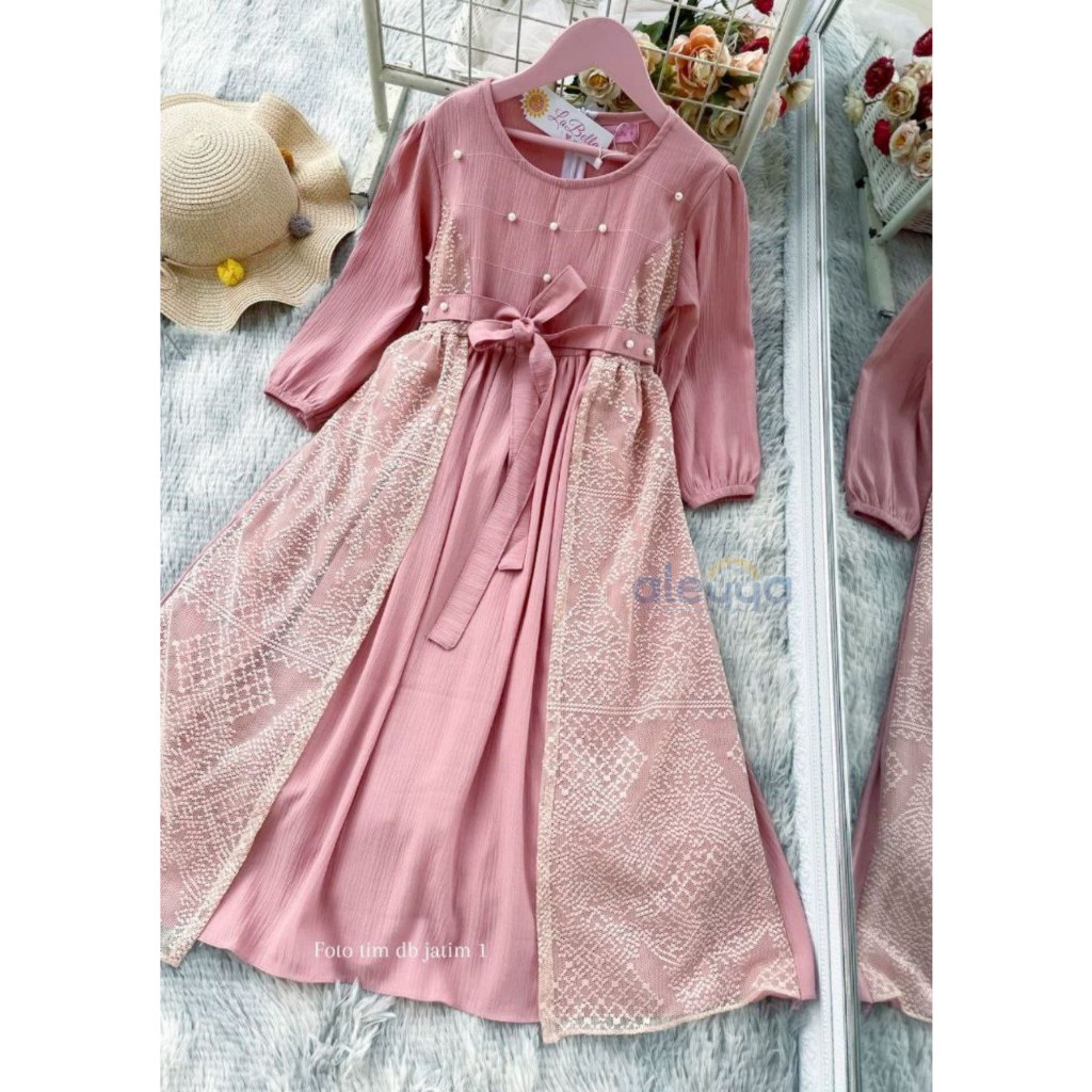 GRATIS ONGKIR Labella Gamis Anak Perempuan/Gamis Anak Polos/Baju Gamis Anak Perempuan Katun Jepang T
