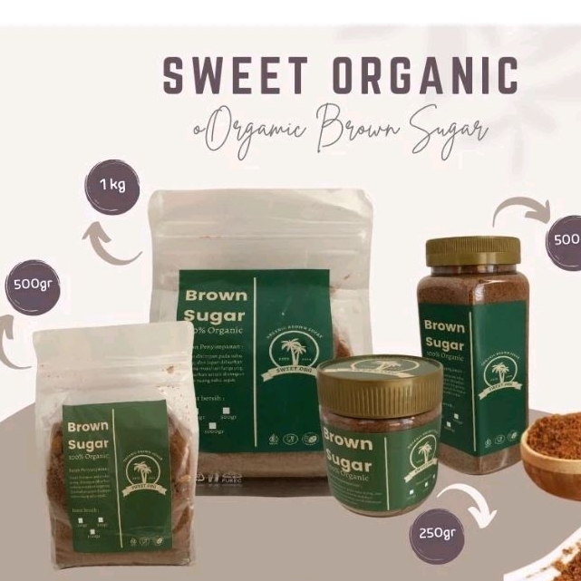 

Sweet Organic Brown Sugar Bubuk Gula Semut Organik Tanpa Pengawet dan Tanpa Campuran Toples 500gr
