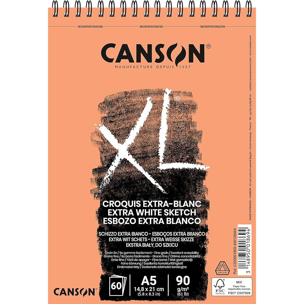 

Canson XL Extra Blanc A5 90gsm 60 Sheets