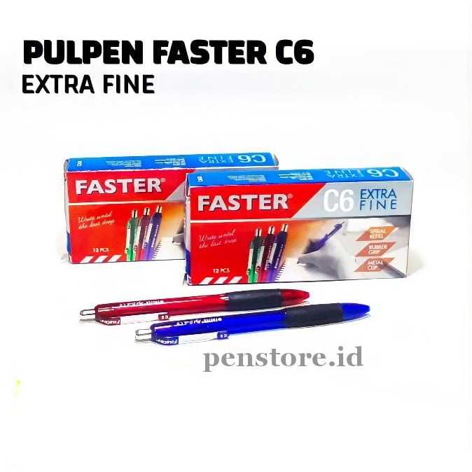 

(pcs) Pulpen Faster C6 Cetekan Hitam / Bolpen