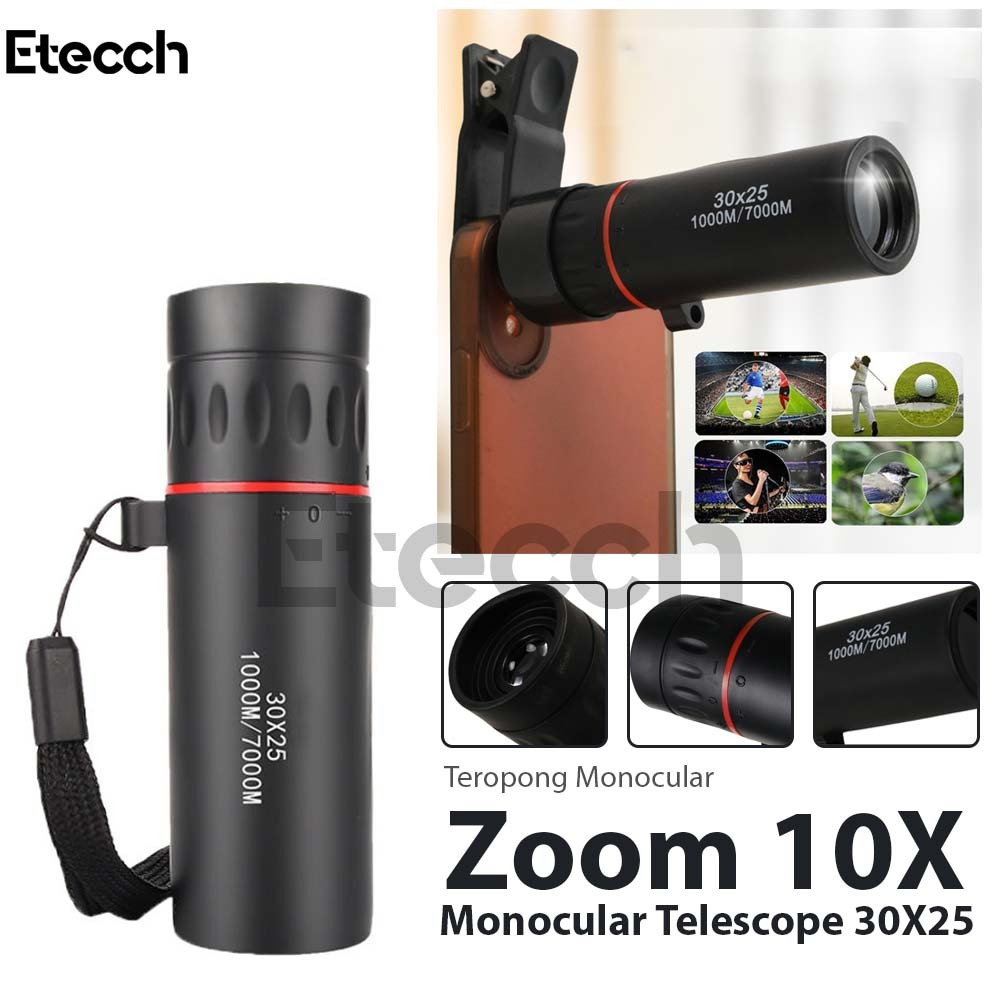 Teropong Monocular Zoom Telescope Compact 10X