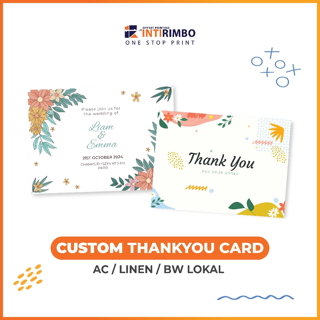 Inti Rimbo - Cetak Satuan Thank You Card Custom Kartu Terima Kasih