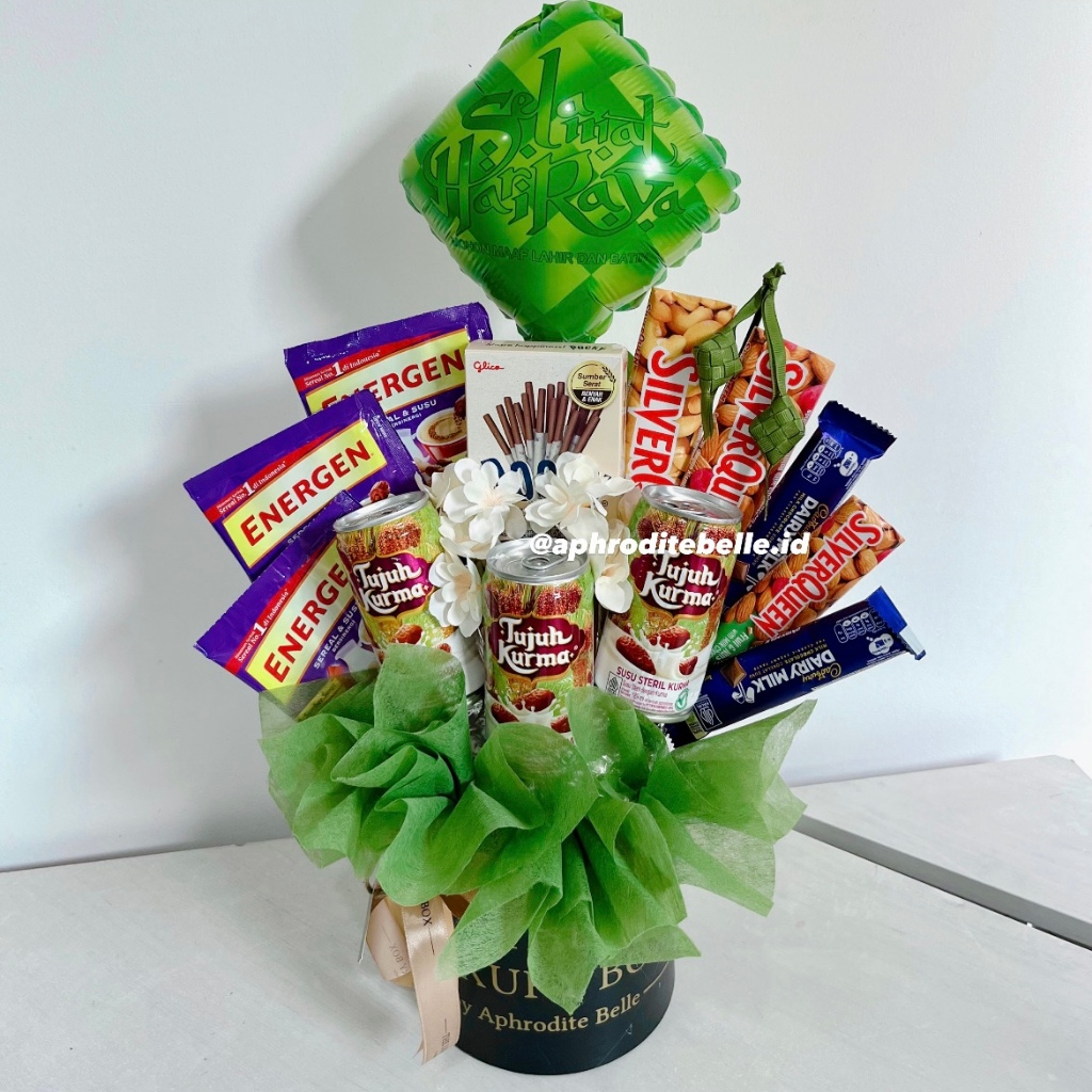 

Parcel & Buket Bertemakan Lebaran Premium / Hadiah Buket Box Eid Mubarak / Idul Fitri Hampers