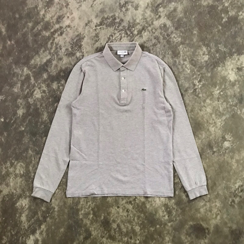 POLO SHIRT LACOSTE LONG SLEEVE NEW TAG (GREY) ORIGINAL SECOND
