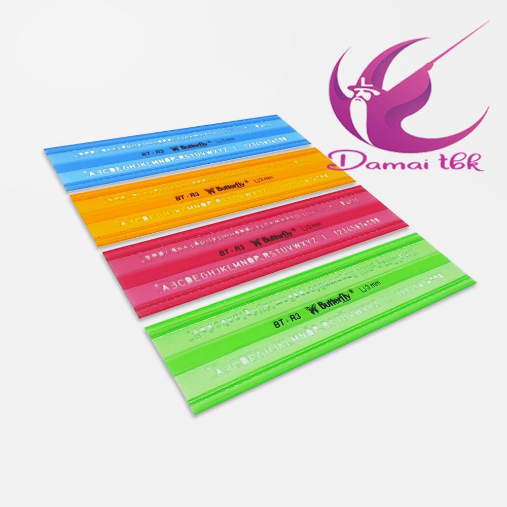 

Penggaris Sablon Mal Huruf 5 mm, 3mm - Butterfly BT-R5 R3