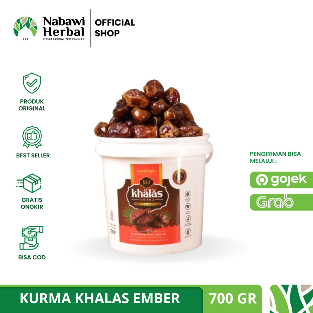 

Kurma Kholas Amira Kemasan Ember 700 Gr Premium Quality - Oleh Oleh Haji Dan Umroh