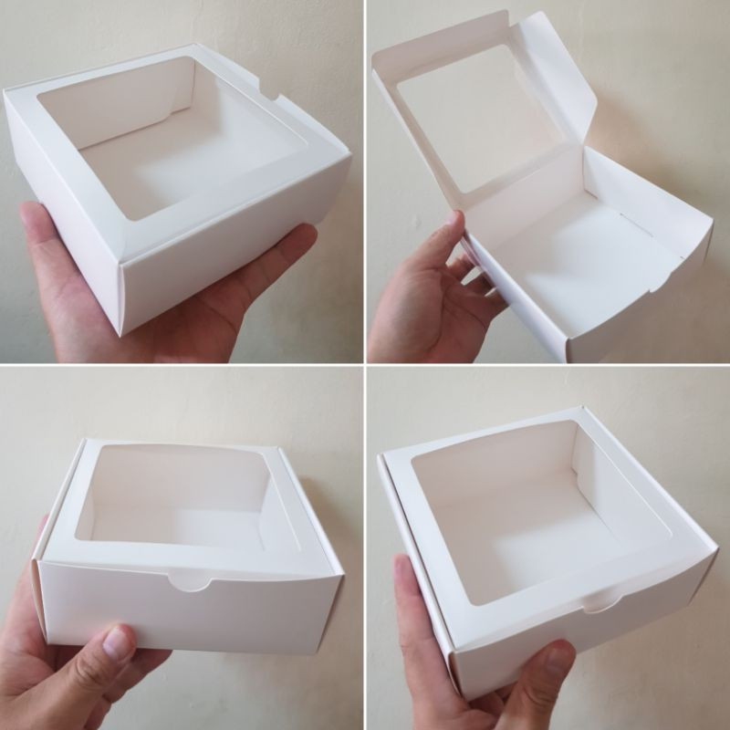 

(10 pcs) kardus mini cake dus kue chiffon box putih packaging kue 15x15x6 cm