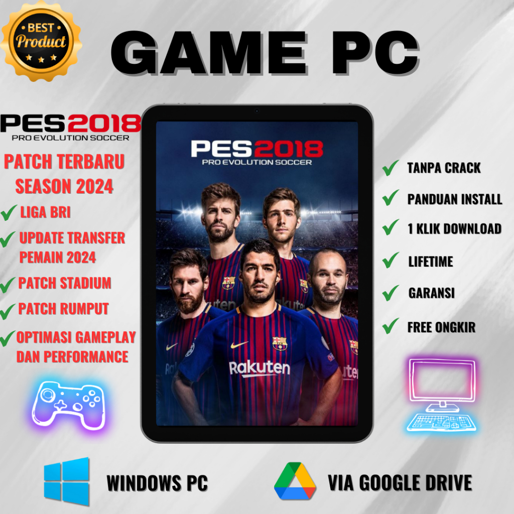 PES 2018 PATCH SEASON 2024 TERBARU GAME PC/LAPTOP
