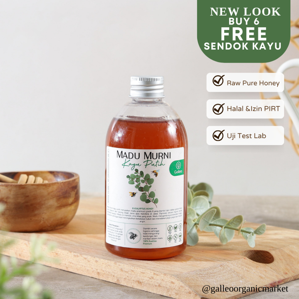 

Galleo Madu Kayuputih 350 gr Premium Raw Honey