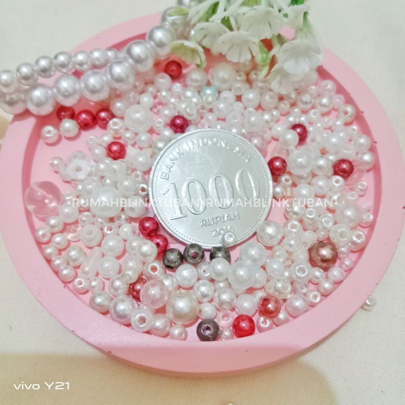 Mutiara Jepang Mix / Mote Jepang / Mutsin Sintetis / Payet Kristal Jahit