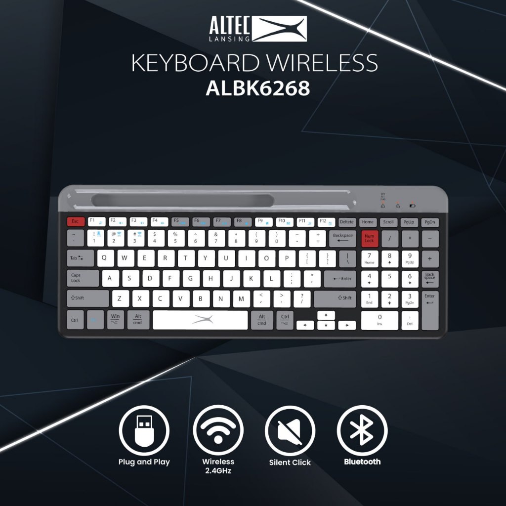 Altec Lansing Keyboard Dual Mode Wireless/Bluetooth ALBK6268