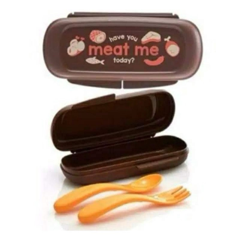 1 Set on the go cutlery/Feeding cutlery Tupperware- 1set sendok garpu bayi