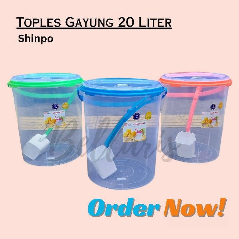 Shinpo - Toples Gayung 20 Liter / Toples Es Buah / Akuarium Es / Toples Es Plastik