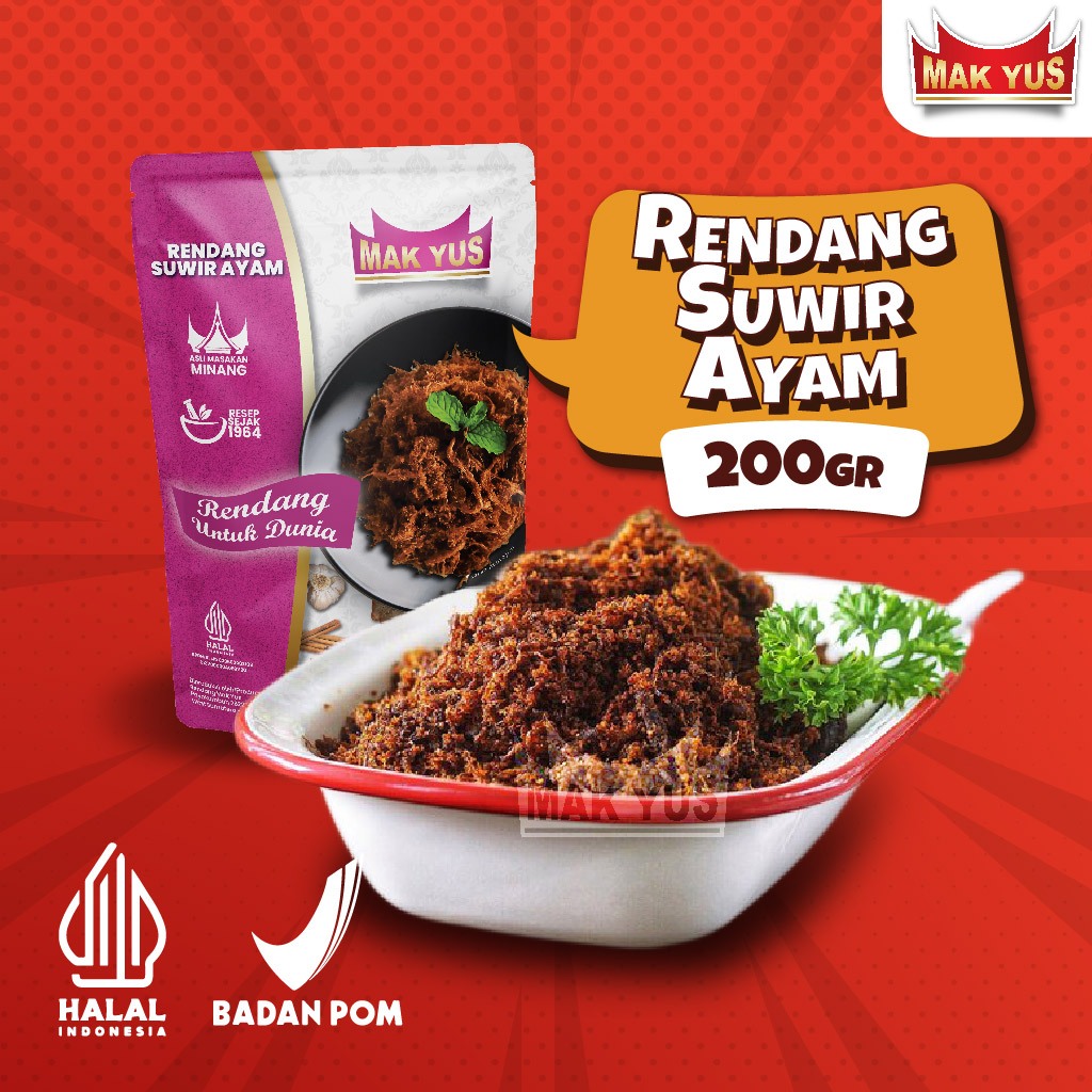 

Rendang Suir Ayam (200gr) Mak Yus