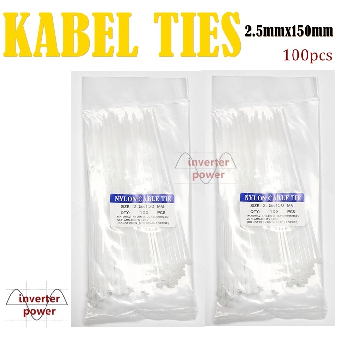 Kabel Ties 2.5 x 150mm  Ties 15cm Tali Ties 2,5 x 15 cm