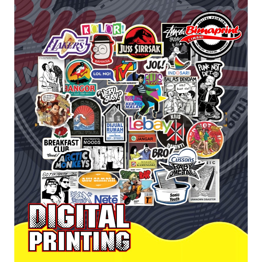 

50 pcs Sticker Pack Bootleg Universal Brand / Sticker Laptop / Sticker Tumblr / Sticker Helm