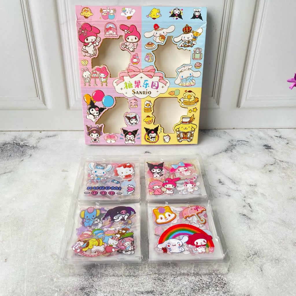 

Sticker 100 Lembar Box SANRIO Super Cute Stiker Sanrio Lucu Termurah / Box isi 100 LBR Stiker Motif Sanrio Cinnamoroll Melody Kuromi Stationary Fancy Kekinian Kualitas Premium Bisa Grosir dan COD