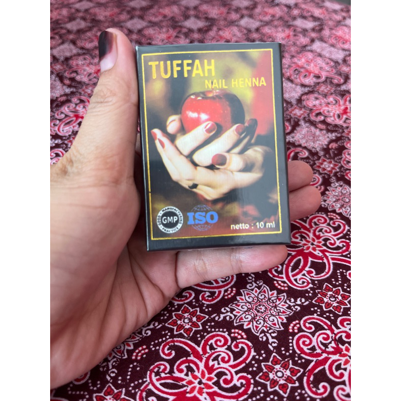 tuffah maroon/kutek halal/bisa dibuat sholat/awet tahan lama/nail henna tuffah original