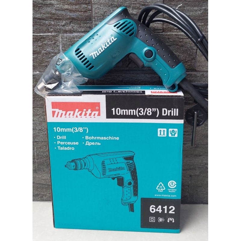 MESIN BOR TANGAN MAKITA 6412 / MESIN BOR LISTRIK MAKITA 6412 10MM ELEKTRIK DRILL MAKITA BARU ( TERMURAH )