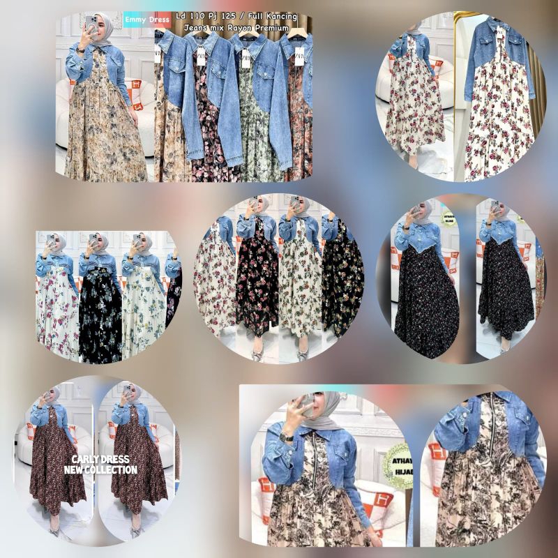 Ready maxy midi jeans premium gamis zara import premium COD Dress muslimah Gamis baju midi muslim wa