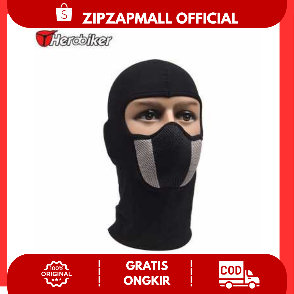 Masker Motor Full Face Ala Ninja / Masker Motor Spandex Premium Anti Debu Polusi / Kain Penutup Waja