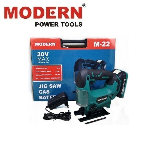 jigsaw cordless MODERN M-22 mesin gergaji Portable baterai 20v mesin gergaji kayu triplek Portabel