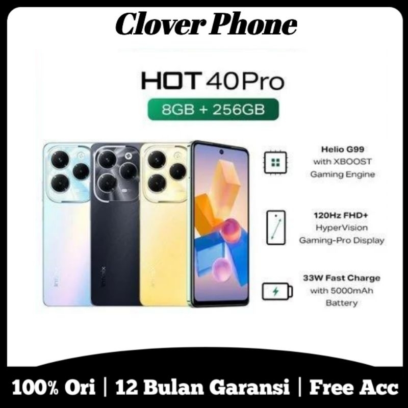 INFINIX HOT 40 PRO 8/256GB*Up to 16GB Extended RAM*Helio G99-6.78inch FHD+ 108MP AI Dual Camera
