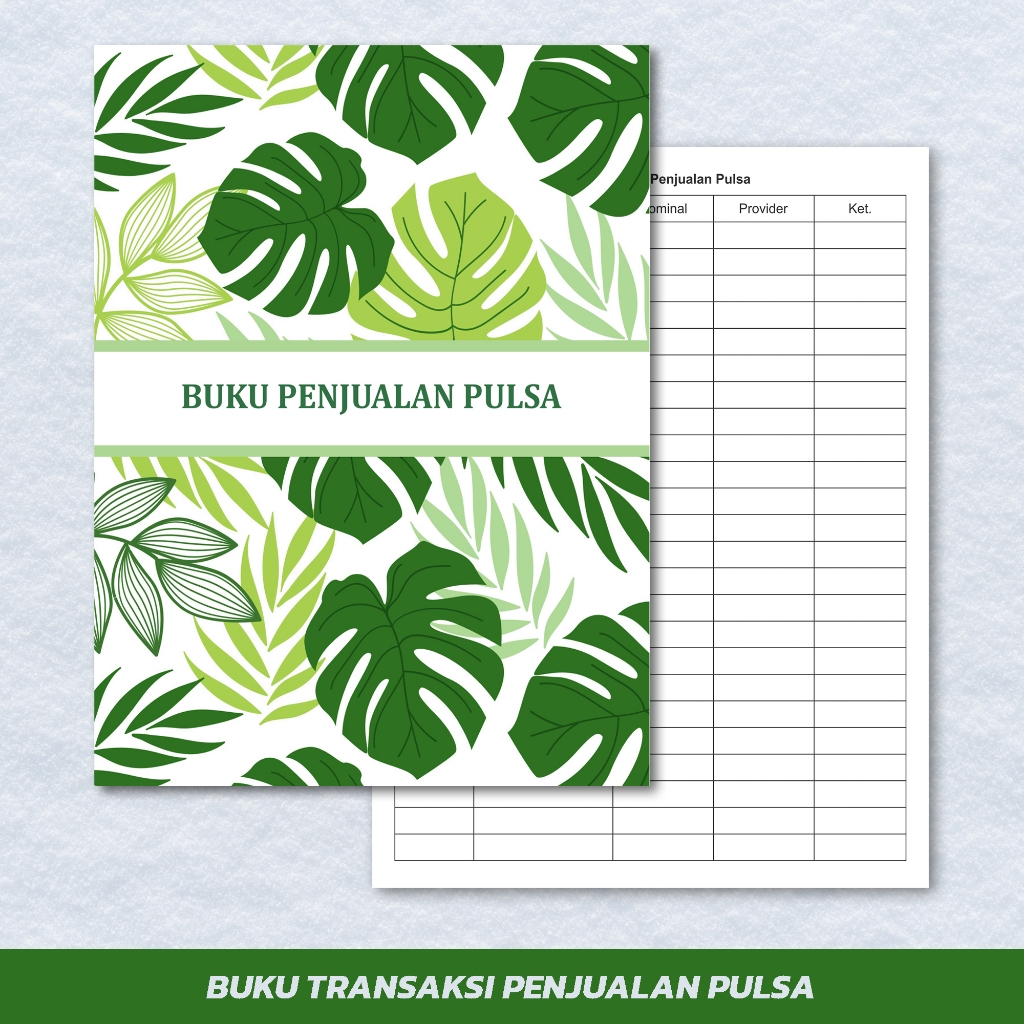

Buku Transaksi Penjualan Pulsa / Pembukuan Rekap Penjulan Pulsa / Gratis Penambahan Nama Konter