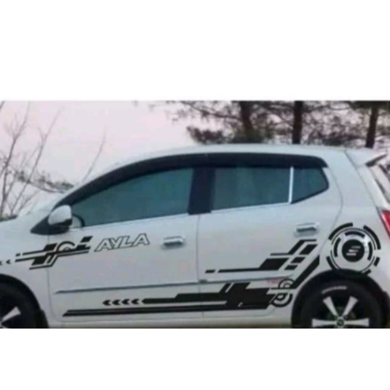 sticker mobil Ayla stiker list body samping mobil AYLA stiker cutting body samping