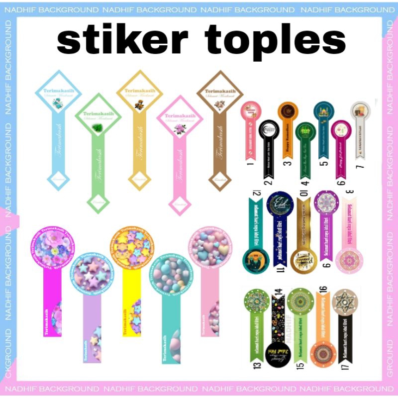 STIKER UNTUK TOPLES LOGO KUE KERING Harga 12 pcs