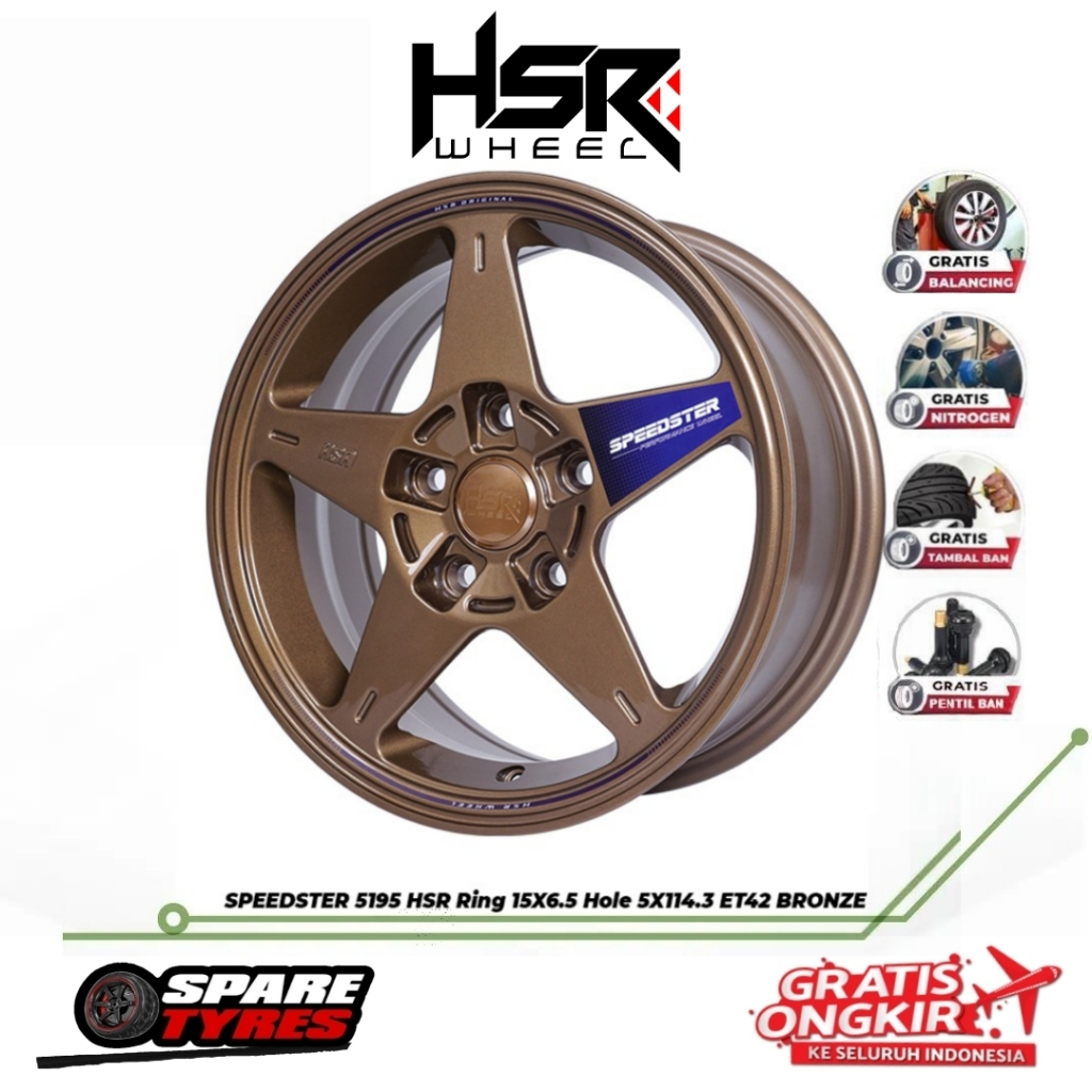 Jual velg ring 15 untuk ertiga, innova, granmax pelek hsr original r15 baut 5 bronze