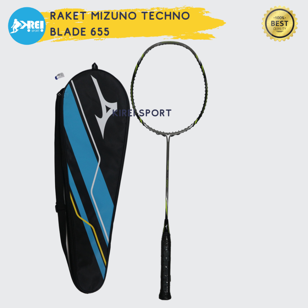 Raket Badminton Mizuno Techno Blade 655 aerodynamic frame carbon Japan 26LBS 4U