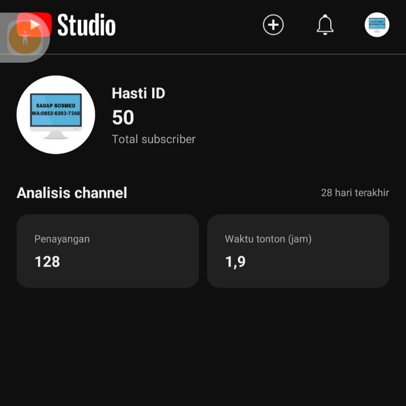 JUAL AKUN YOUTUBE 30 - 100 SUBSCRIBER MURAH TERLARIS