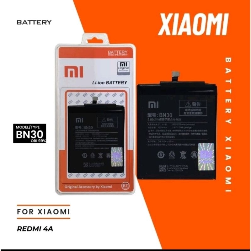 Baterai Batre Xiaomi Redmi 4A BN30 Original 100%