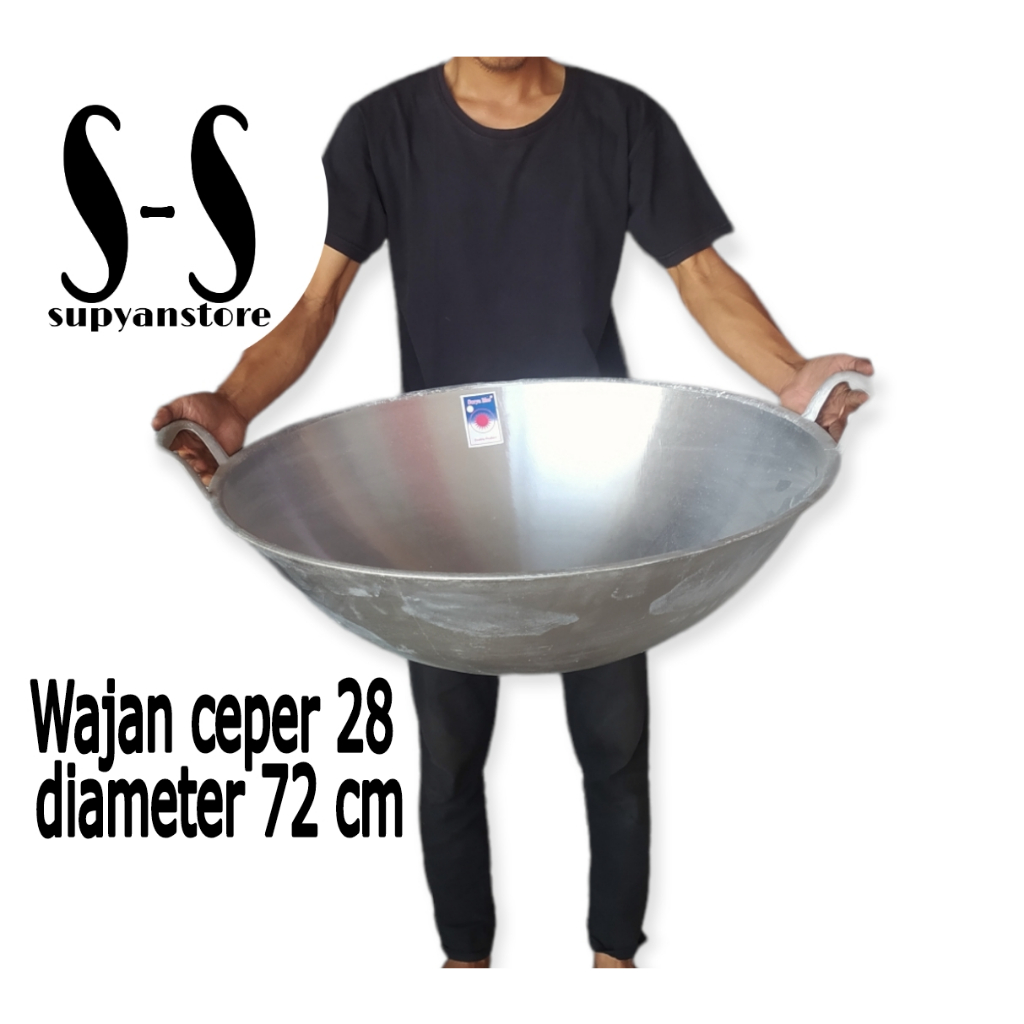 Wajan kuali katel jumbo  No. 28 No. 26 No. 24 kancah besar alumunium tebal