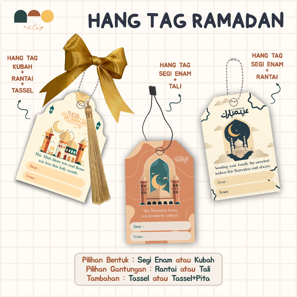 Hang Tag Ramadan Custom - Hang Tag Idul Fitri Custom - Hang Tag Hampers Ramadan