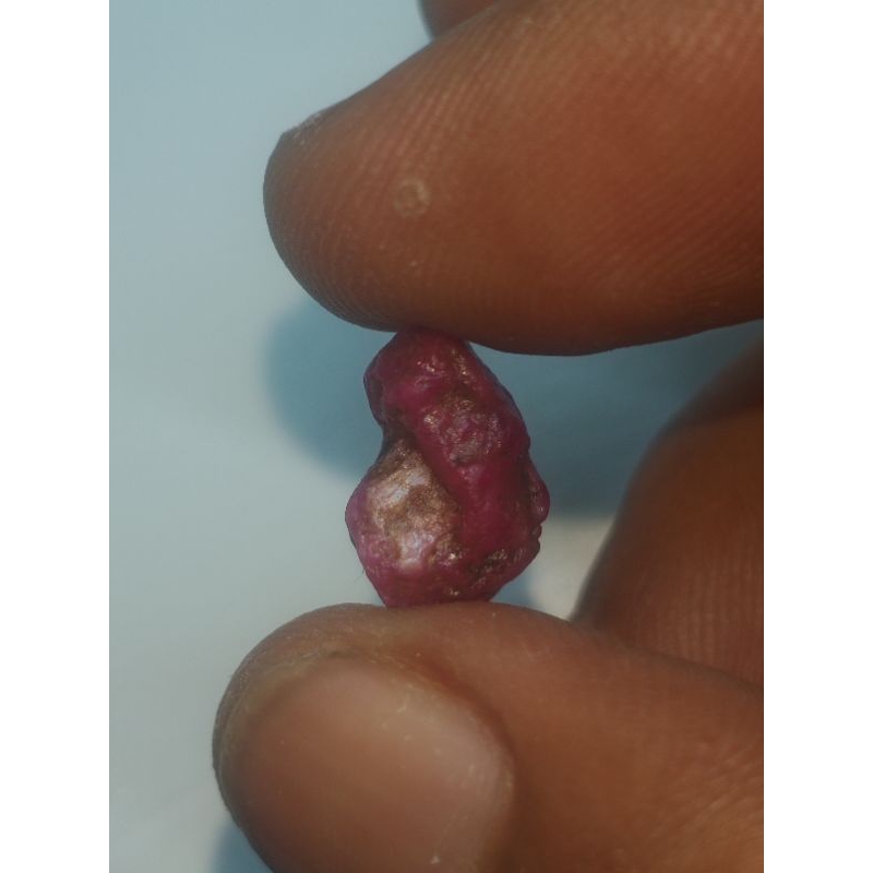 Natural Rough Ruby Burma Bahan Ruby Birma Belang Pinkish Red Merah Ruby Burmese Ruby Asli
