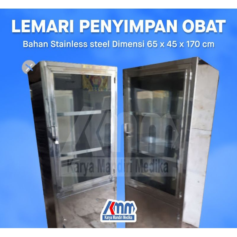 Lemari Obat 1 Pintu ( Stainless ) Lemari Penyimpan Obat Di Klinik
