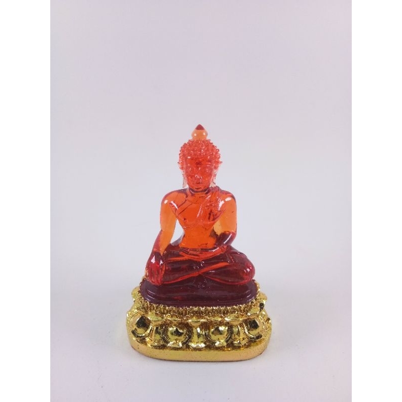 PATUNG BUDDHA LOTUS GOLD LEAF MERAH