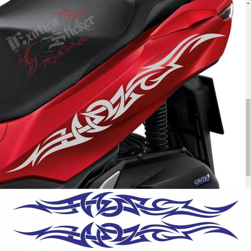0lis body striping motor tribal cutting sticker matic scoopy pcx tangki spion dll