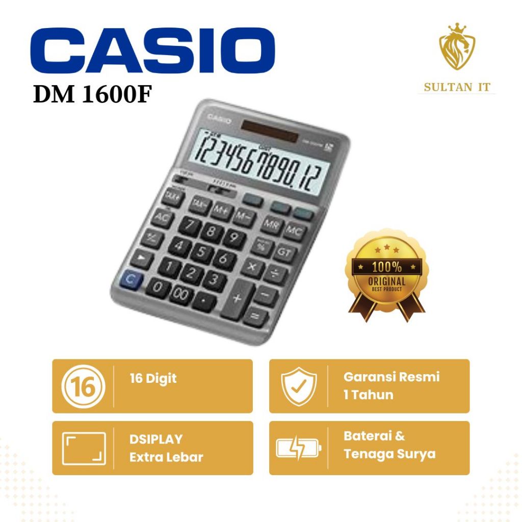 

Kalkulator Casio DM-1600F Original / Calculator Casio DM 1600F Asli Original