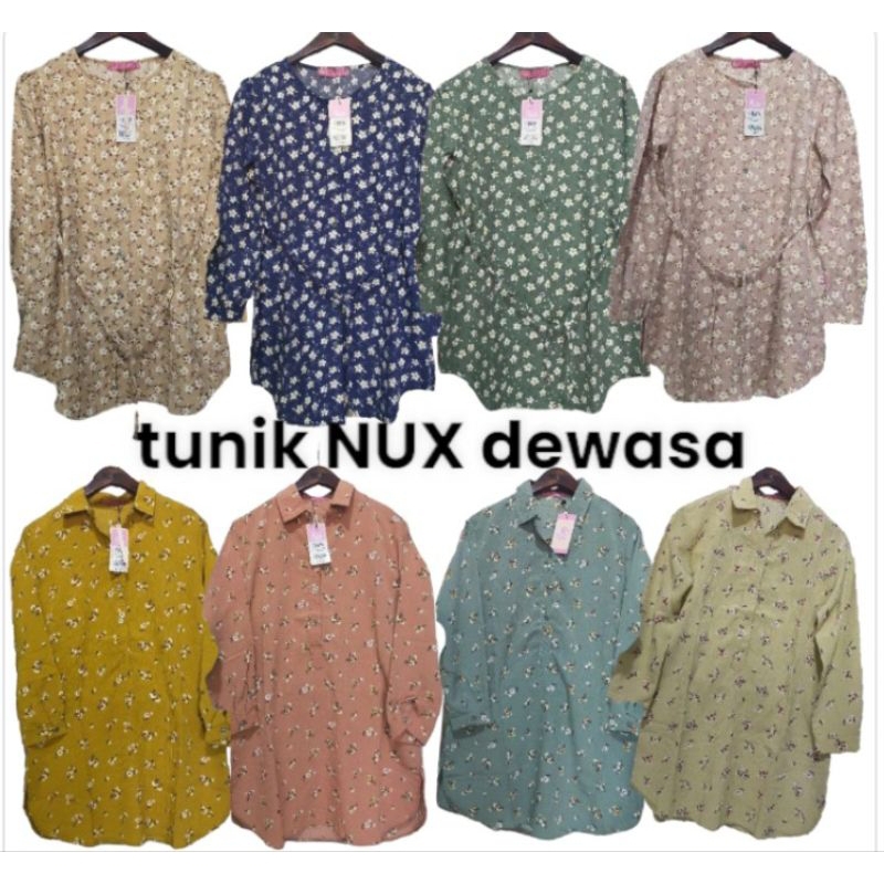 NEW EDITION TUNIK NUX original fulltag MOTIF BUNGA kecil