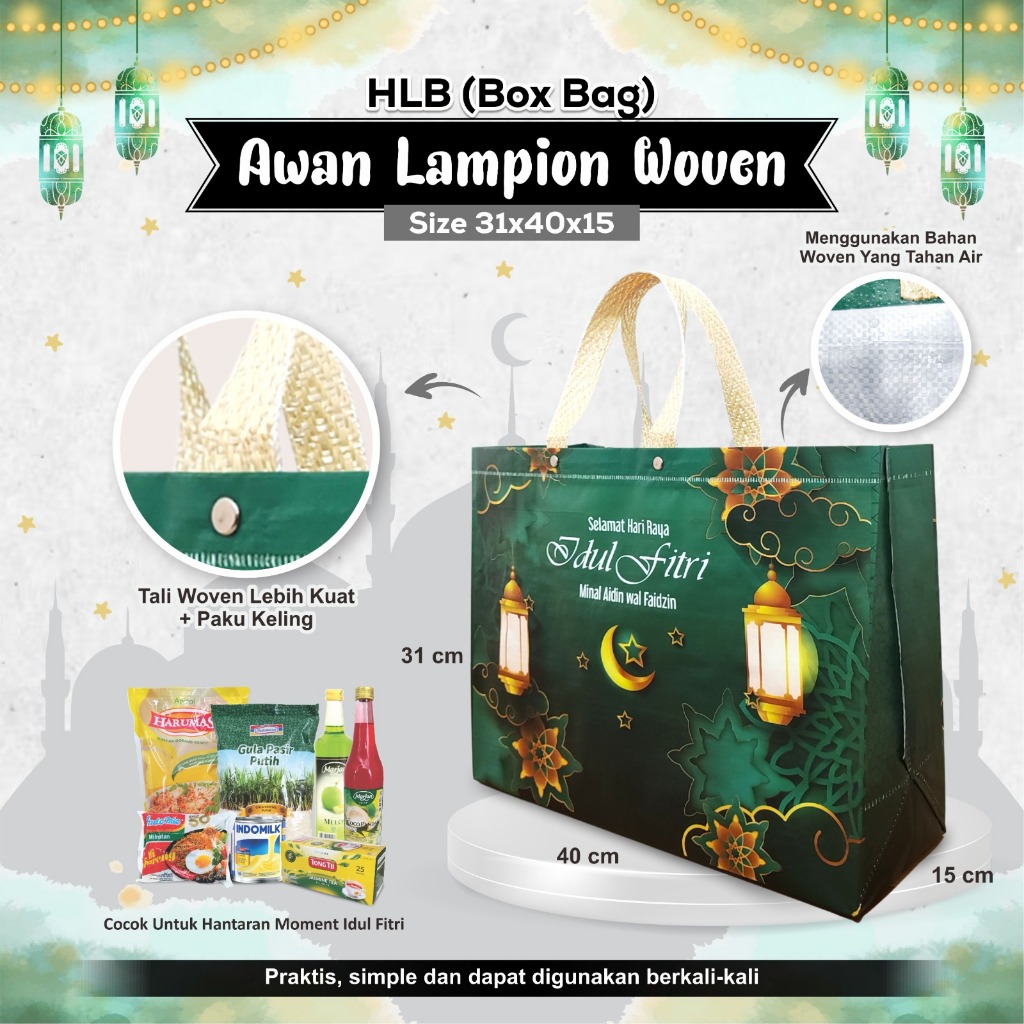 

[LEBARAN] goodiebag lebaran | hampers lebaran | tas anti air | goodiebag woven 31 40 15