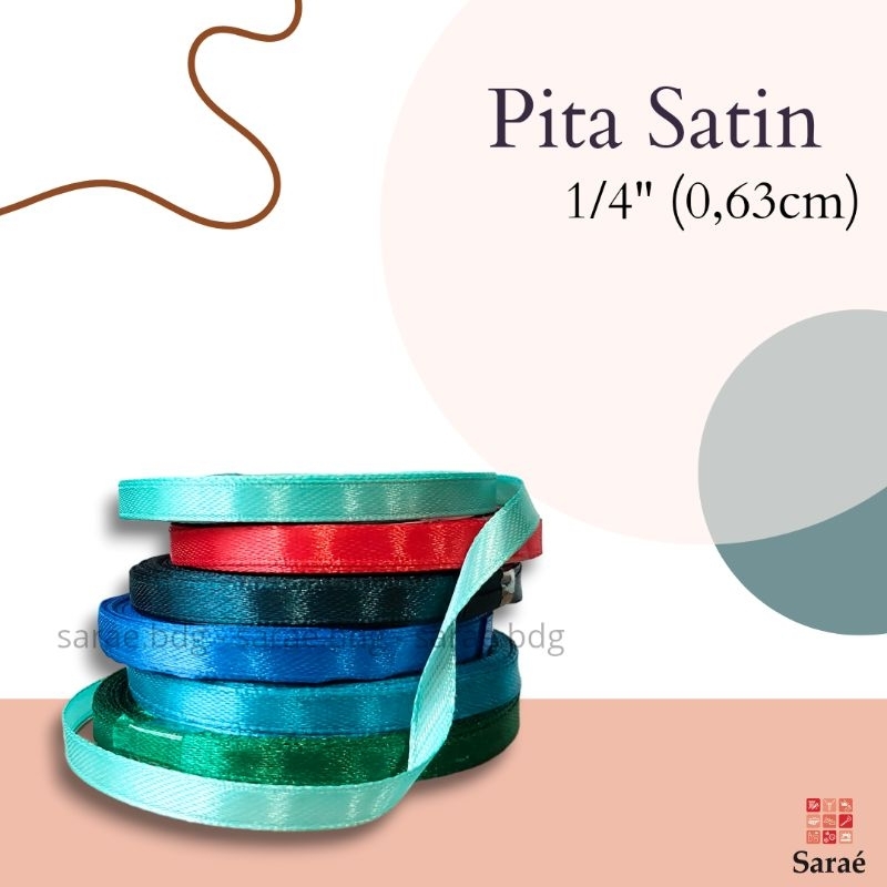 

Pita Satin 1/4" (LINK 1) / Pita Kado / Pita Buket Bunga (/Roll)