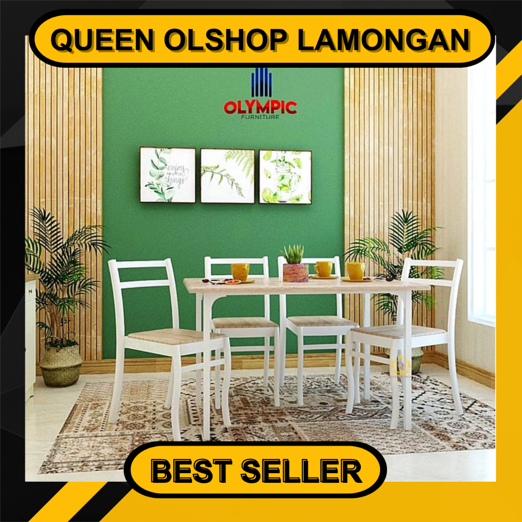 [PROMO] Set Meja makan Olympic DTM Simpson 4S Cream