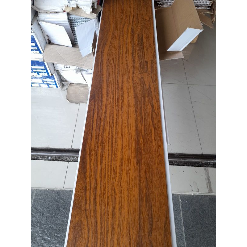 Plafon PVC serat kayu coklat tua doff Hoda 1706