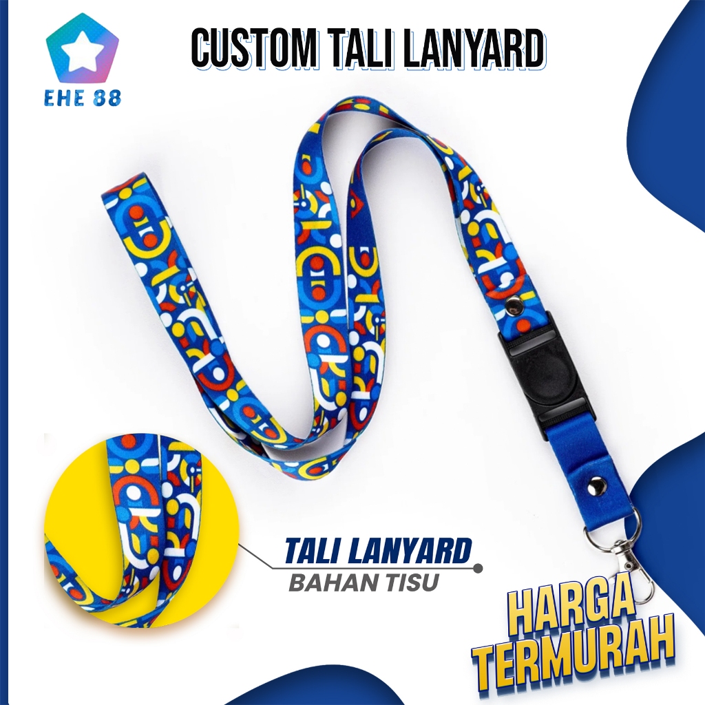 

LANYARD CUSTOM DIGITAL PRINT / Tali / Gantungan / ID CARD Satuan - 1 SISI