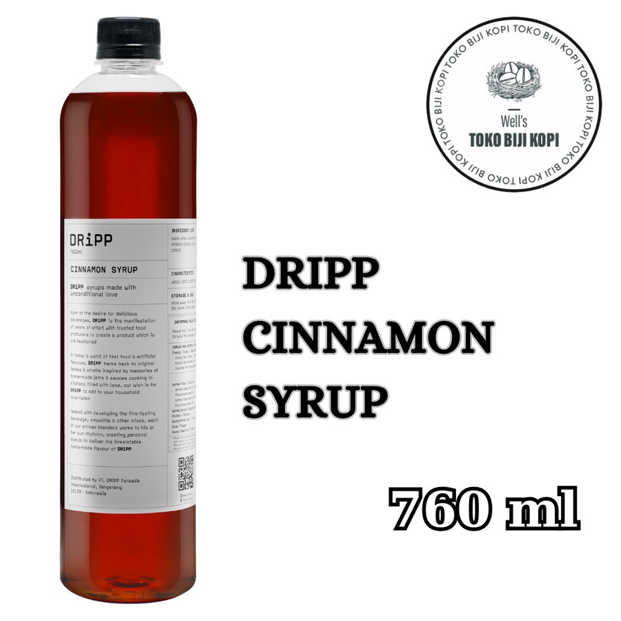 

DRIPP SYRUP CINNAMON FLAVOUR - 760 ML / SIRUP DRIPP RASA KAYU MANIS