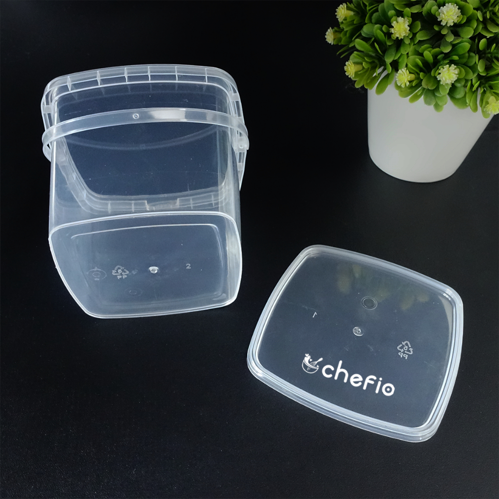 Ember Dessert Minuman Cup Ice Cream Toples Bucket Jar Handle Plastik